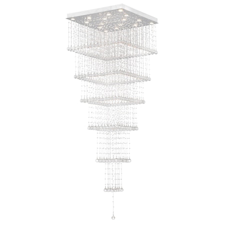 Cwi Lighting Square 16 Light Flush Mount With Chrome Finish 6601C32C-S